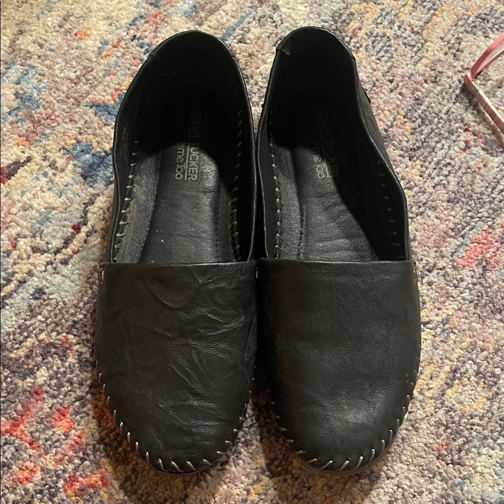 Adam Tucker By Me Too Black Leather Flats